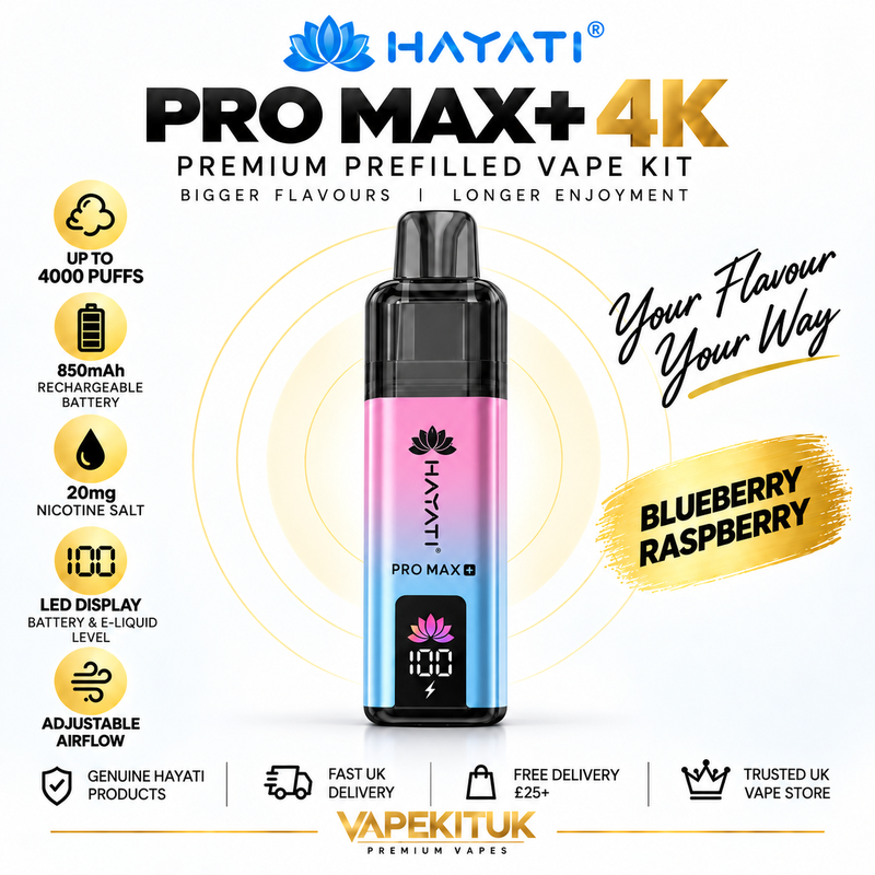 Hayati Pro Max Plus 4000 Blueberry Raspberry Prefilled Pod Kit – 20mg