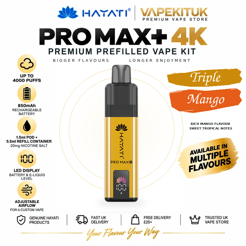 Hayati Pro Max Plus 4000 Triple Mango Pod Kit – 20mg
