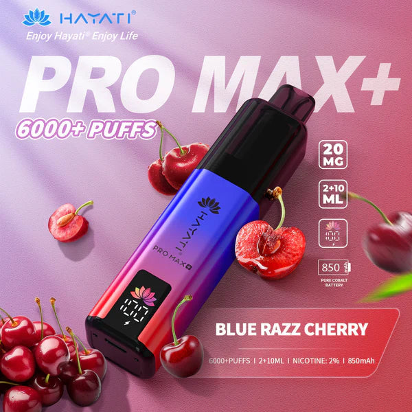 Hayati Pro Max Plus 6000 Blue Razz Cherry 20mg prefilled pod kit