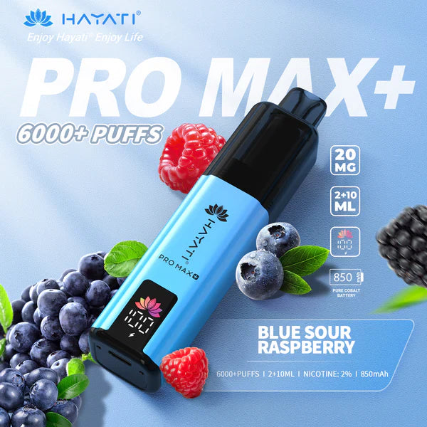 Hayati Pro Max Plus 6000 Blue Sour Raspberry 20mg prefilled pod kit