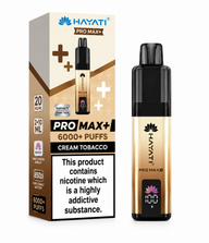 Hayati Pro Max Plus 6000 Cream Tobacco 20mg prefilled pod kit