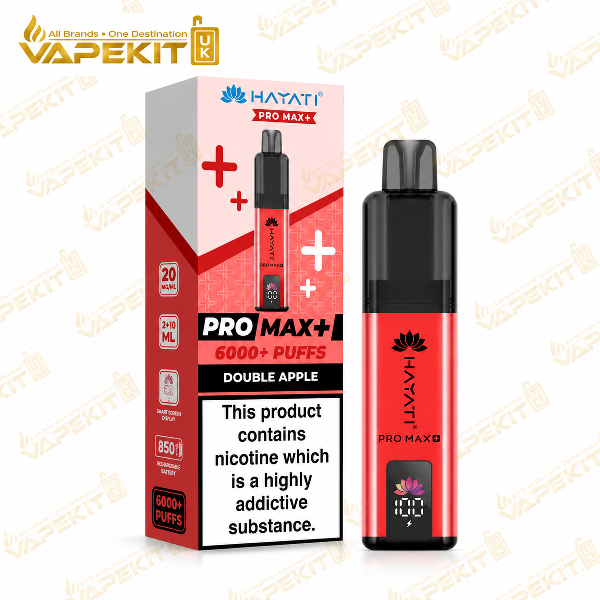 Hayati Pro Max Plus 6000 Double Apple 20mg pod kit - VapeKitUK