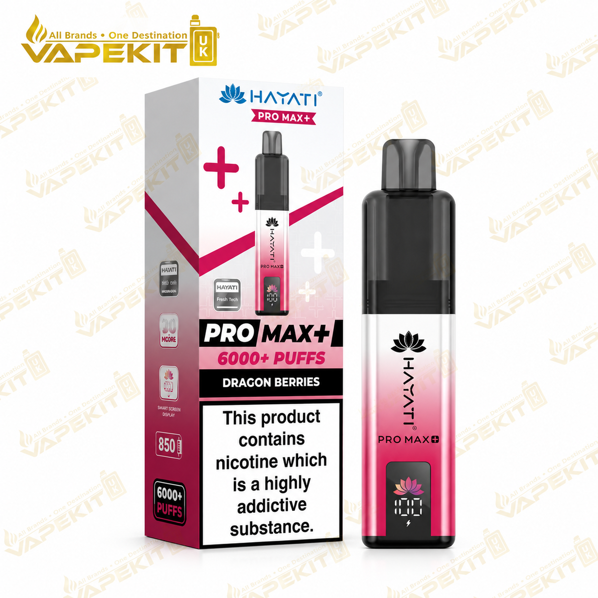 Hayati Pro Max Plus 6000 Dragon Berries 20mg pod kit - VapeKitUK