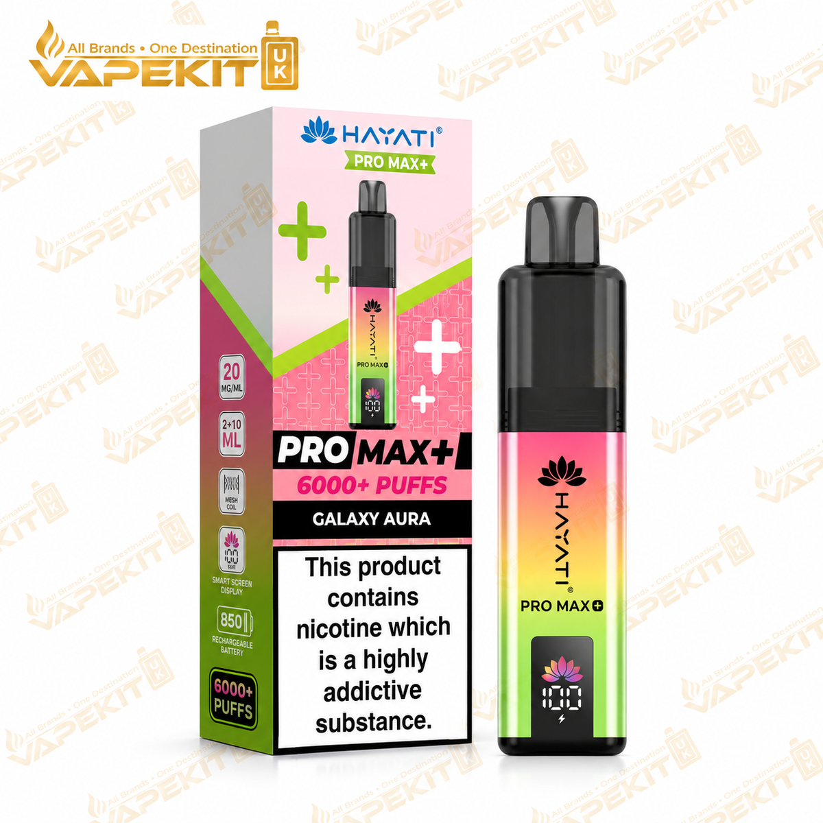 Hayati Pro Max Plus 6000 Galaxy Aura 20mg pod kit - VapeKitUK