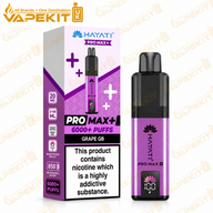Hayati Pro Max Plus 6000 Grape GB 20mg prefilled pod kit - VapeKitUK