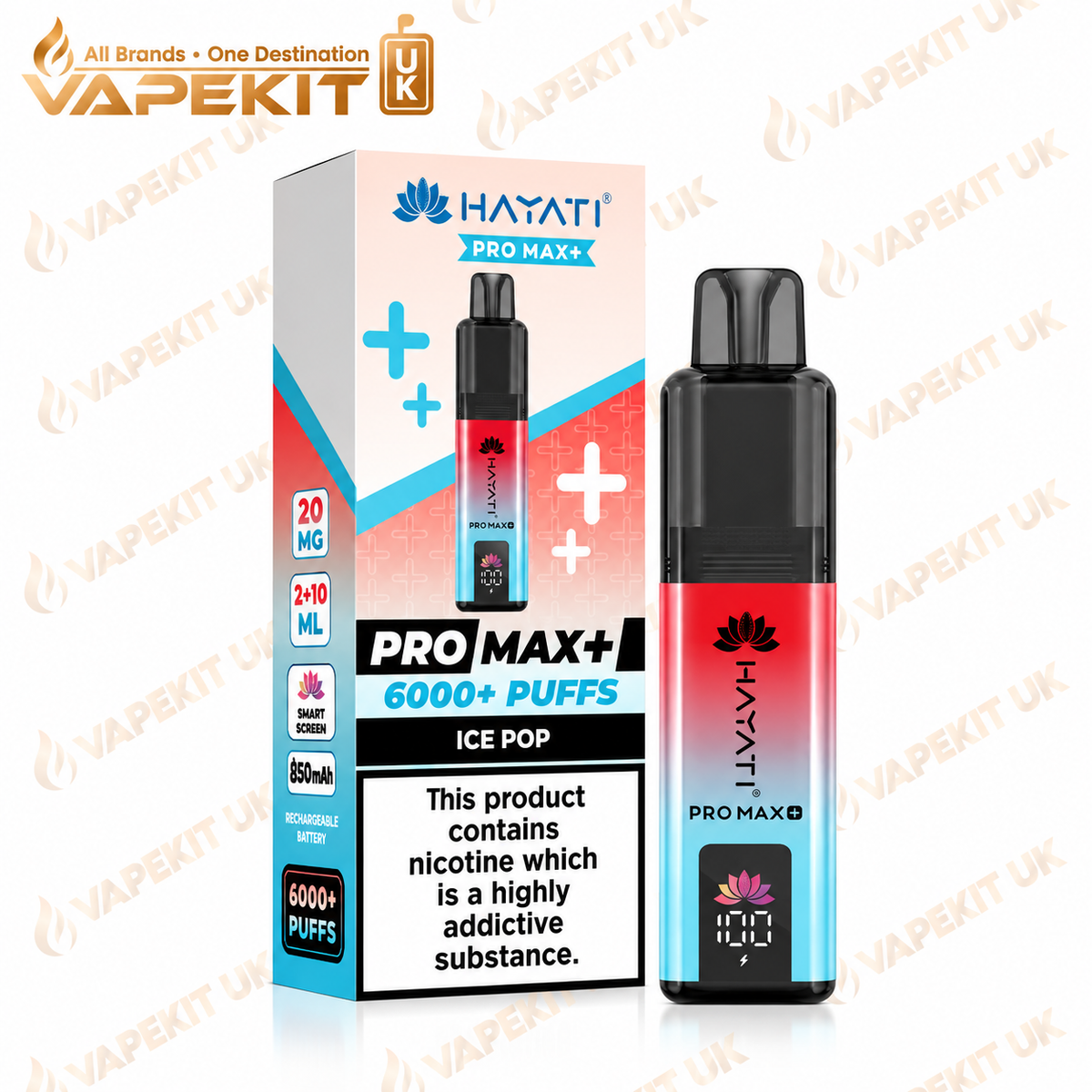 Hayati Pro Max Plus 6000 Ice Pop 20mg pod kit - VapeKitUK