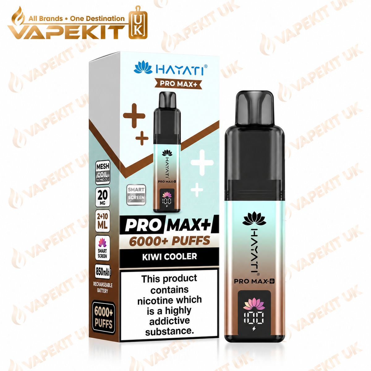 Hayati Pro Max Plus 6000 Kiwi Cooler 20mg pod kit - VapeKitUK