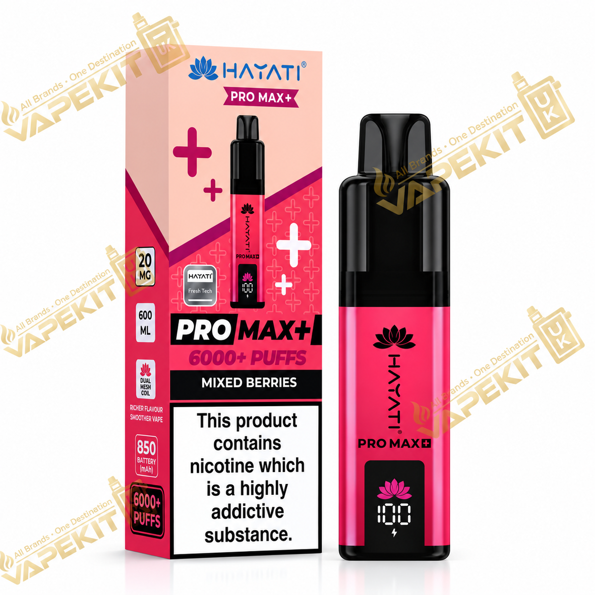 Hayati Pro Max Plus 6000 Mixed Berries 20mg Hayati 6K prefilled pod kit VapeKitUK