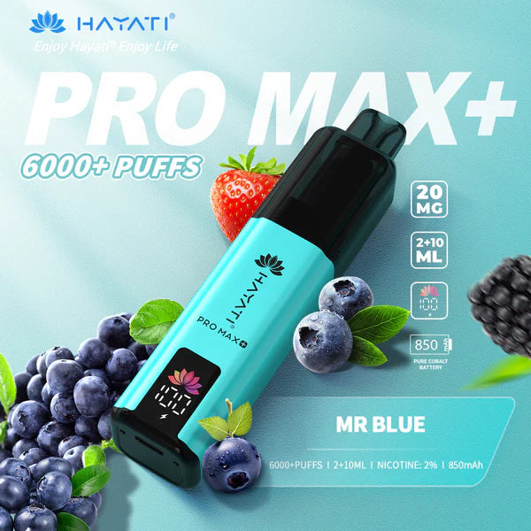 Hayati Pro Max Plus 6000 Mr Blue 20mg prefilled pod kit