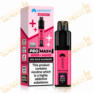Hayati Pro Max Plus 6000 Red Sour Raspberry 20mg Hayati 6K prefilled pod kit VapeKitUK