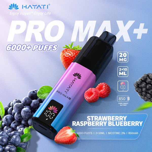 Hayati Pro Max Plus 6000 Strawberry Raspberry Blueberry 20mg prefilled pod kit