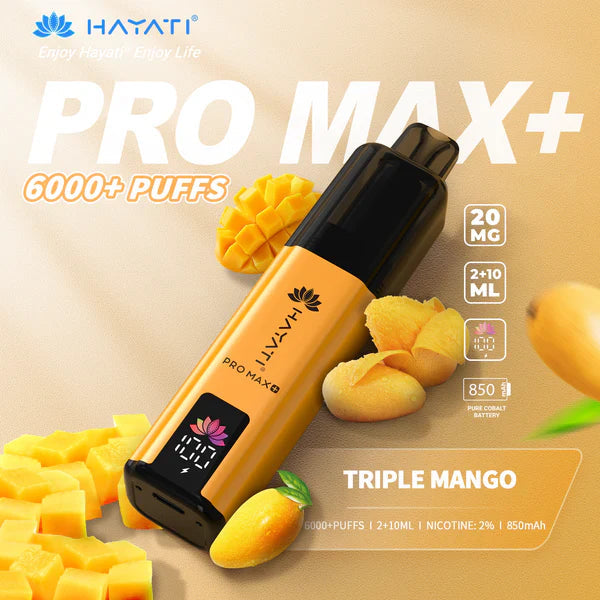 Hayati Pro Max Plus 6000 Triple Mango 20mg prefilled pod kit