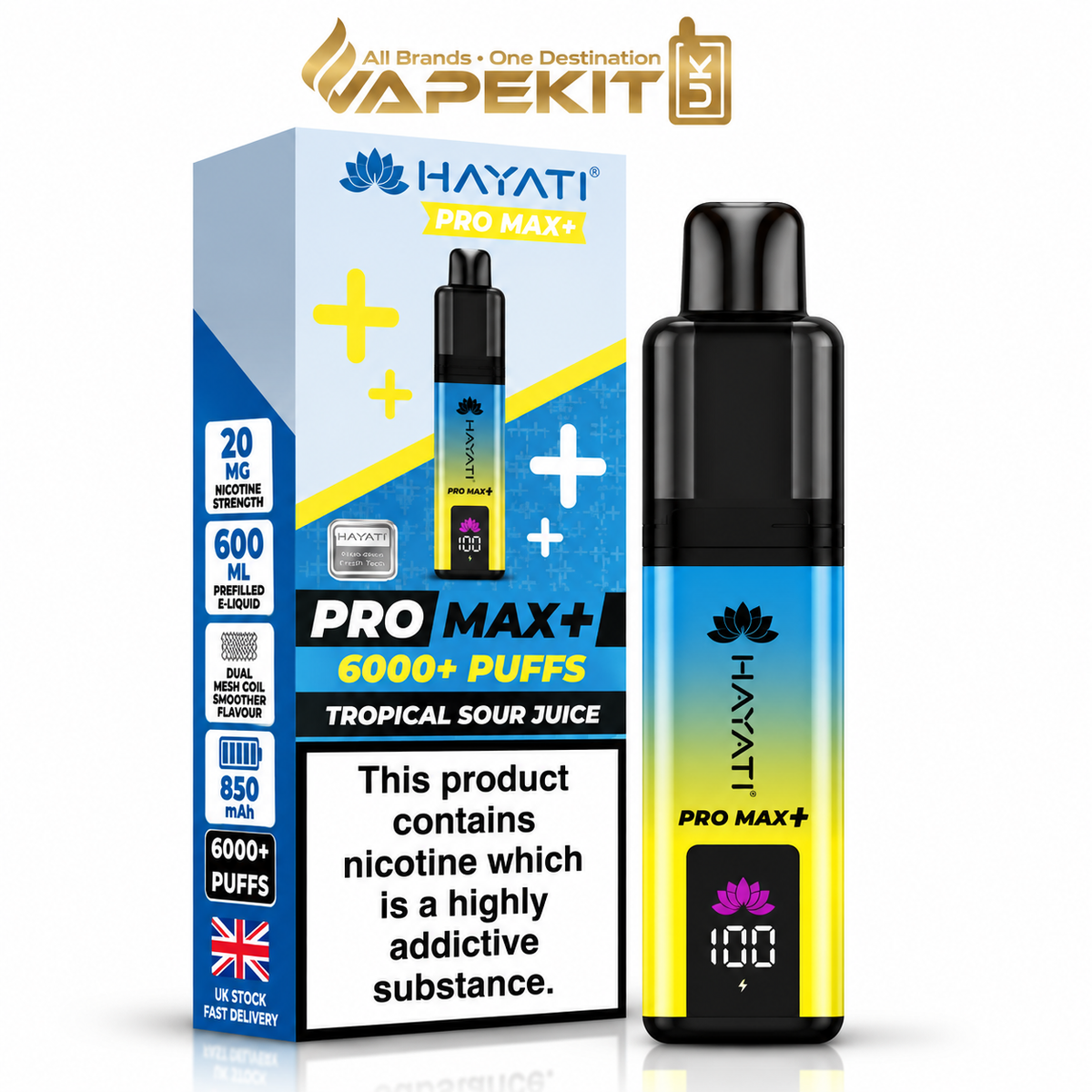 Hayati Pro Max Plus 6000 Tropical Sour Juice 20mg Hayati 6K prefilled pod kit VapeKitUK