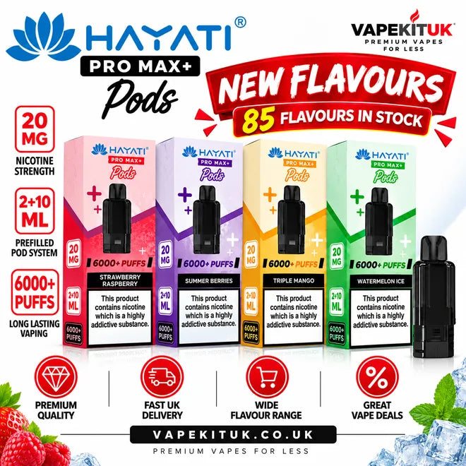 Hayati Pro Max Plus 6K Prefilled Pods – 85 Flavours UK