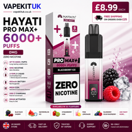 Hayati Pro Max Plus 6000 Blackberry Ice zero nicotine