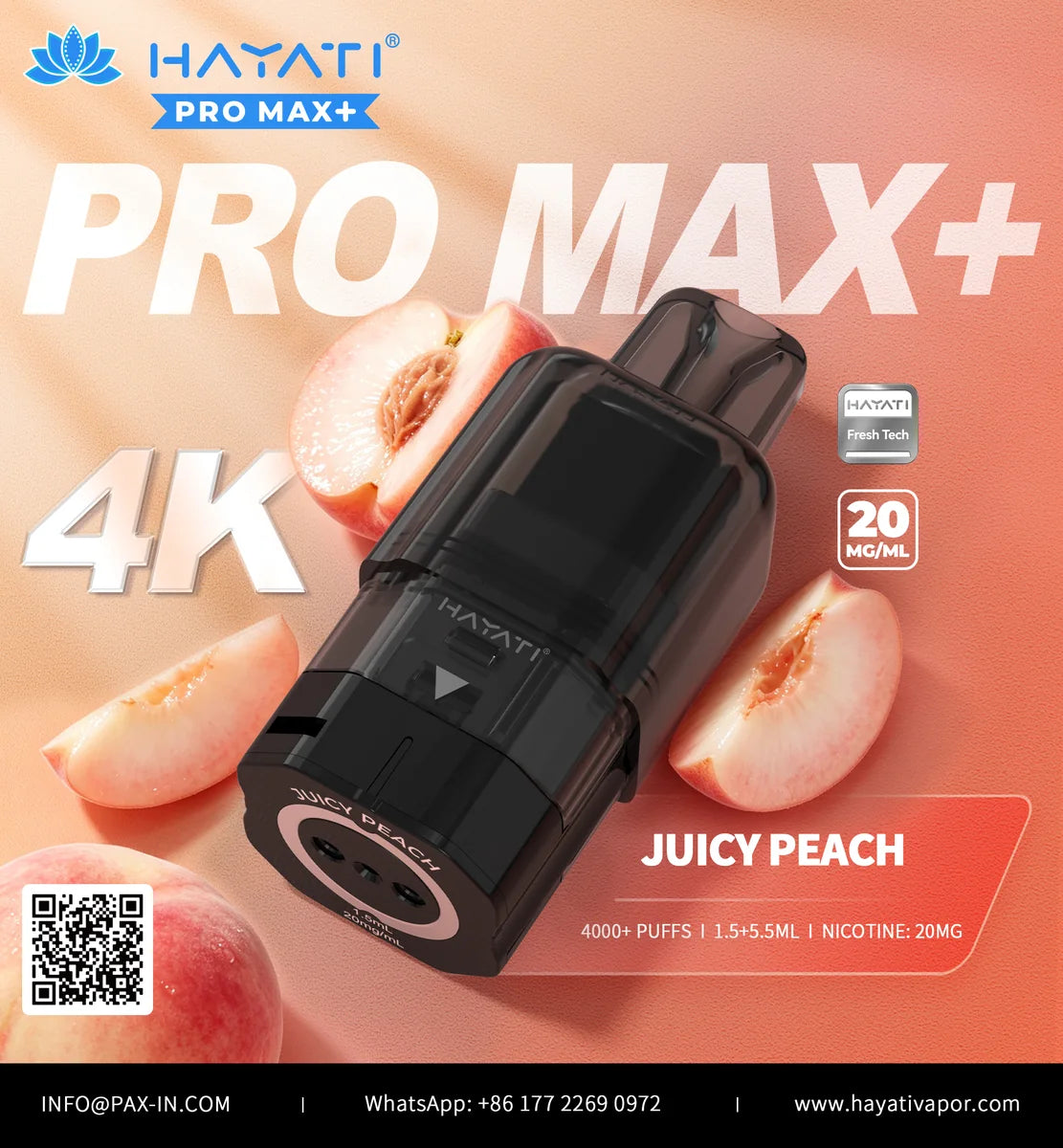 Juicy Peach Hayati Pro Max Plus 4000 Pods