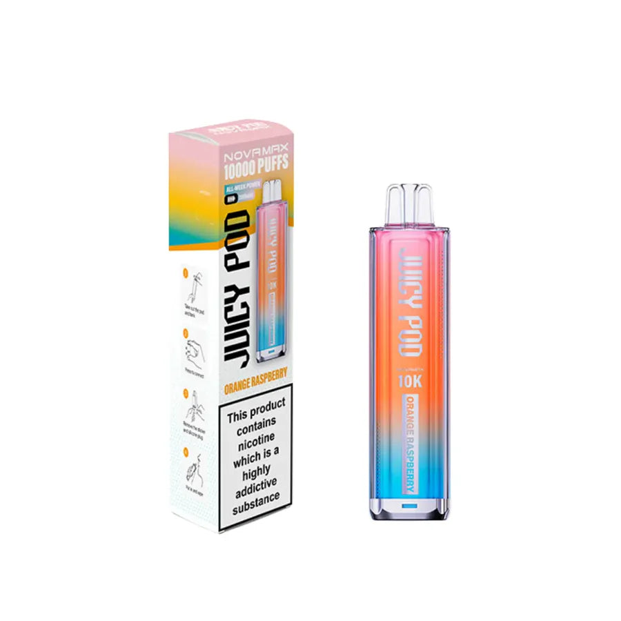 Juicy Pod Novamax 10K Prefilled Pod Kit Orange Raspberry