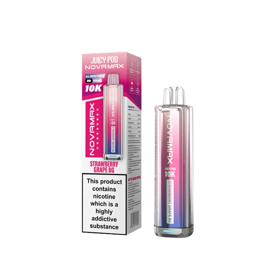 Juicy Pod Novamax 10K Prefilled Pod Kit Strawberry Grape BG