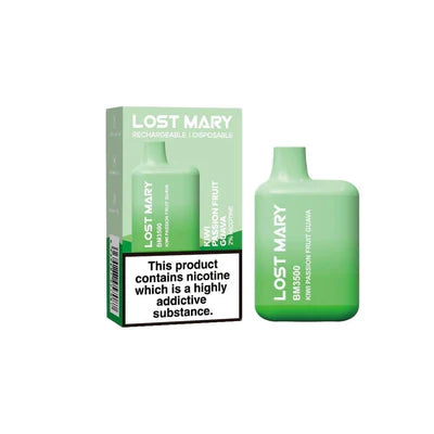Kiwi Passionfruit Guava Box Of 10 Lost Mary 3500 Puffs