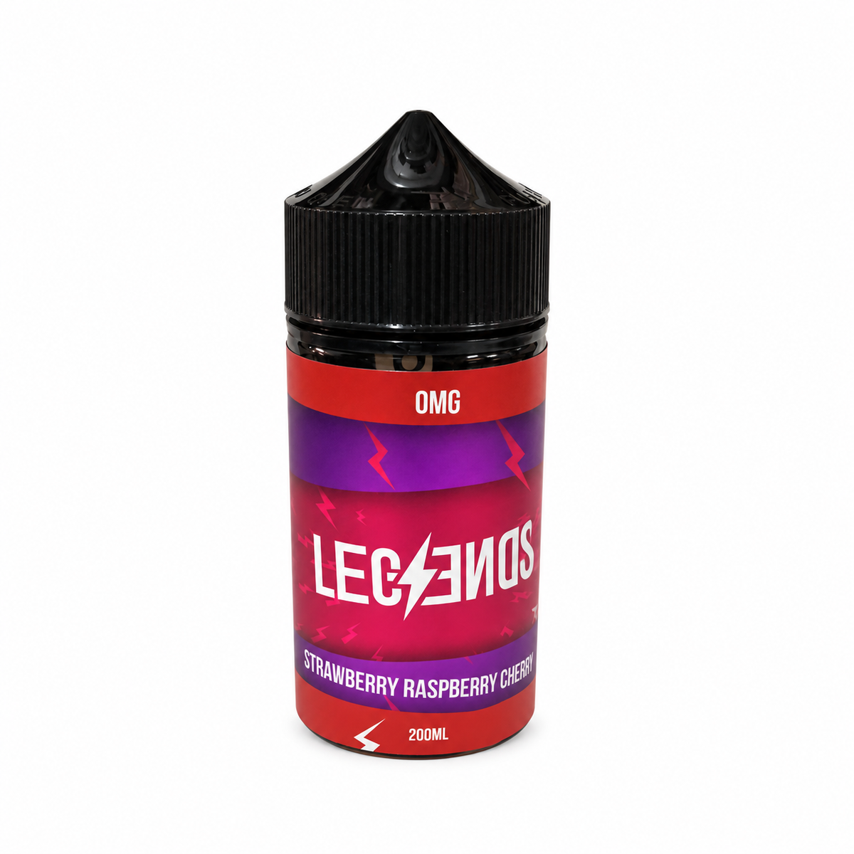 Legends Strawberry Raspberry Cherry 200ml e-liquid bottle on white background