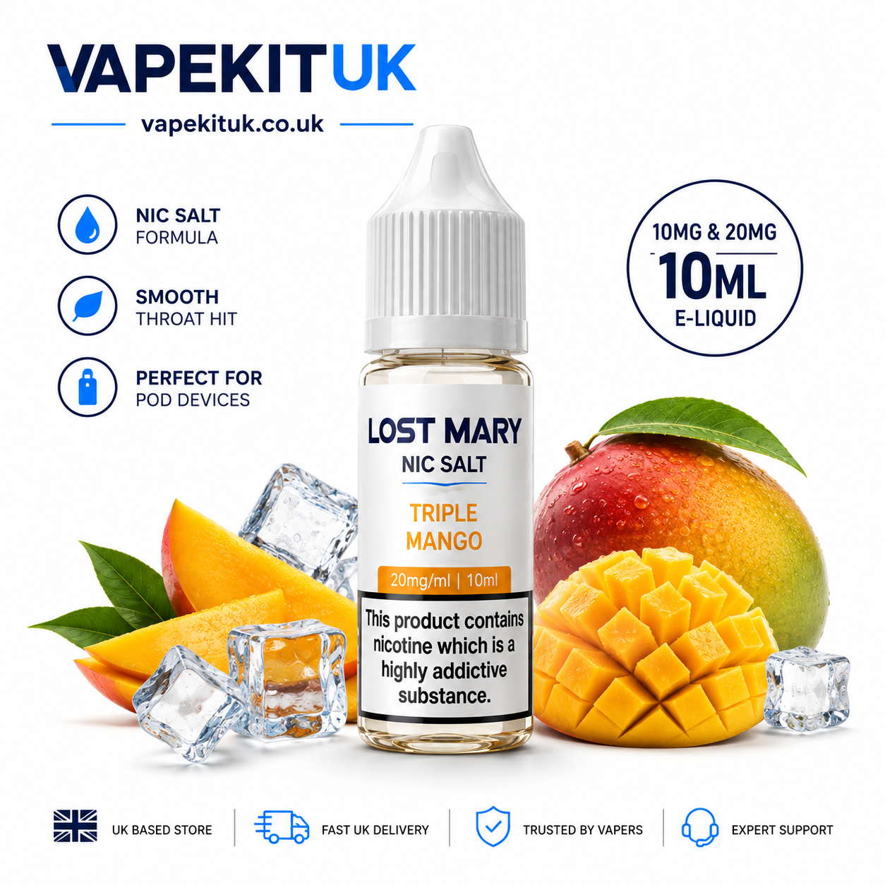 triple mango nicotine salt Lost Mary 