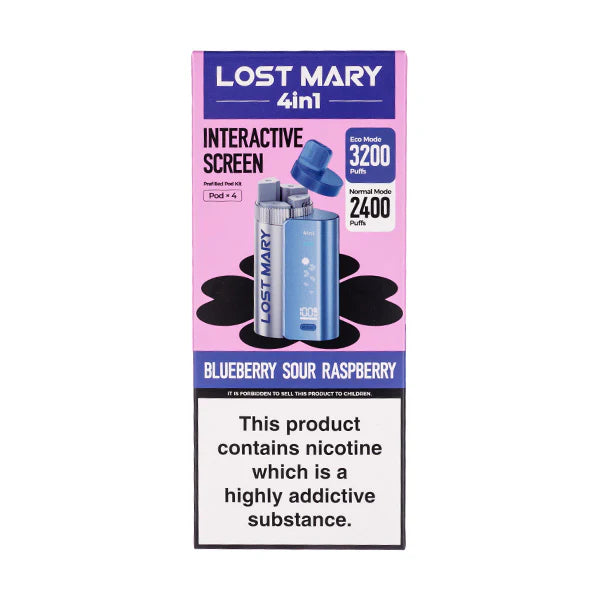 Lost Mary 4-in-1 Prefilled Pod Vape Kit Blueberry Sour Raspberry