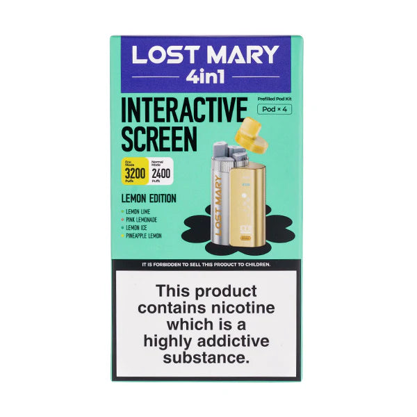 Lost Mary 4-in-1 Prefilled Pod Vape Kit Lemon Edition