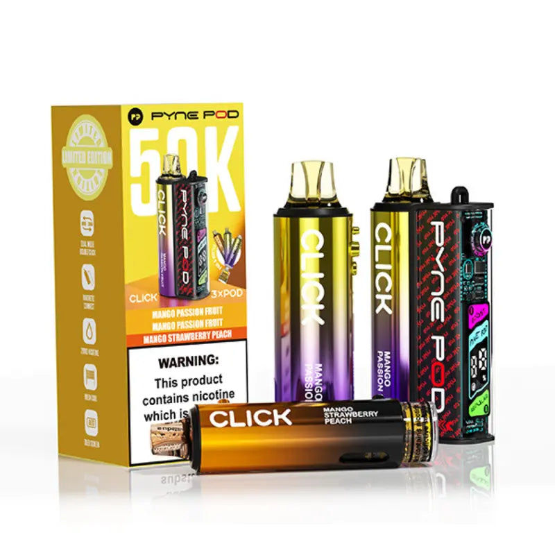Pyne Pod Click 50K Puff Vape Pod Kit Mango Edition