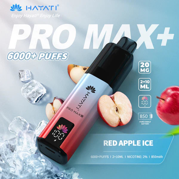 Order Hayati Pro Max Plus 6000 Red Apple Ice 20mg prefilled pod kit