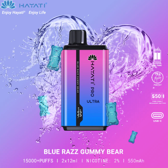 Hayati Pro Ultra 15000 Blue Razz Gummy Bear