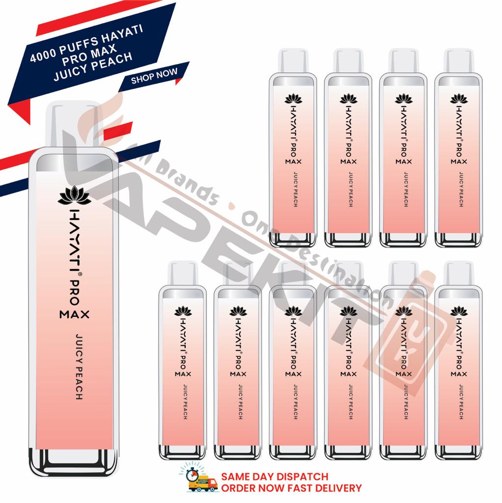Hayati Pro Max 4000 Juicy Peach prefilled vape