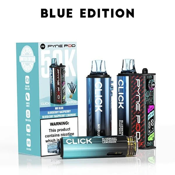 Box of 5 Pyne Pod Click 50k Prefilled Vape Kit Blue Edition