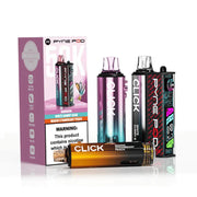Pyne Pod Click 50K Prefilled Pod Kit Sweet Edition rechargeable vape device featuring a sweet-inspired design, prefilled pod system, and up to 50,000 puff capacity.