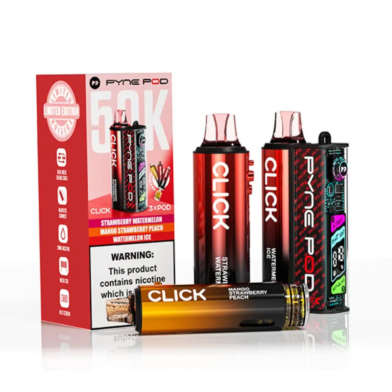 Pyne Pod Click 50K Puff Kit ( Includes 3 Snap Pods) 8.99 Pyne Pod Click 50K Puff Kit ( Includes 3 Snap Pods) 8.99