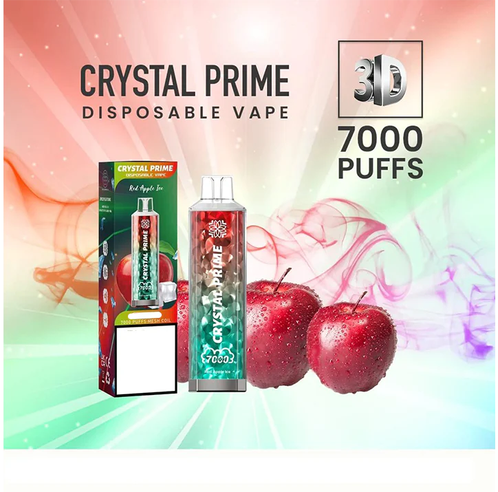 Crystal Prime Disposable Vape Red Apple Ice 7000 Puffs