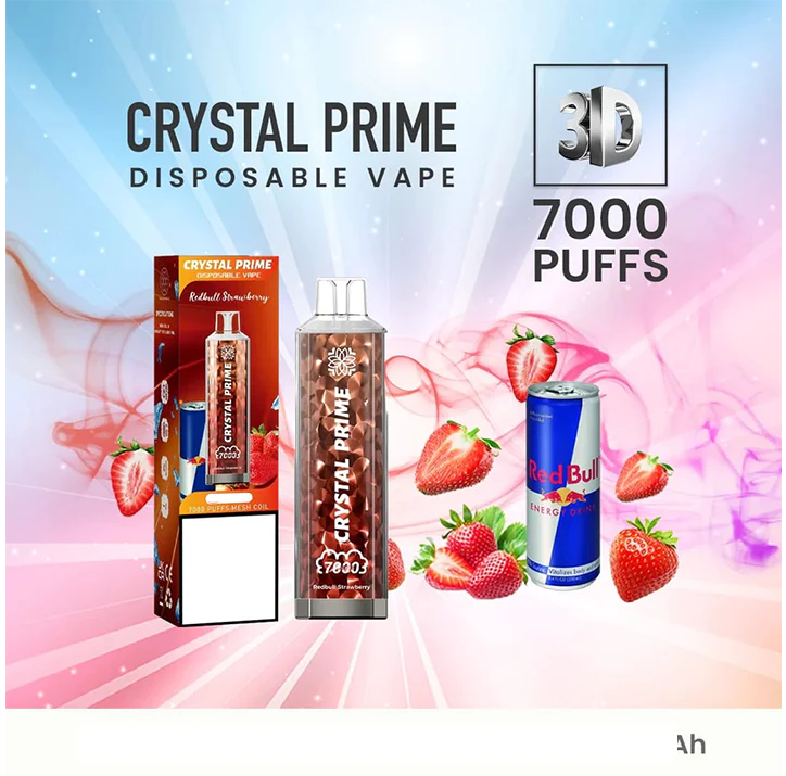 Crystal Prime Disposable Vape Red Bull Strawberry 7000 Puffs