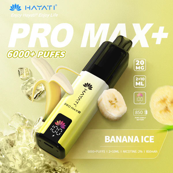 Shop Hayati Pro Max Plus 6000 Banana Ice 20mg prefilled pod kit