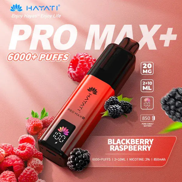 Shop Hayati Pro Max Plus 6000 Blackberry Raspberry 20mg prefilled pod kit