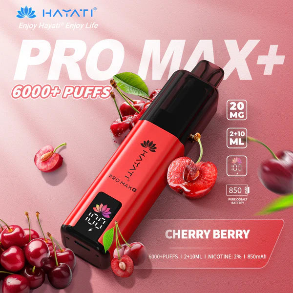 Shop Hayati Pro Max Plus 6000 Cherry Berry 20mg prefilled pod kit
