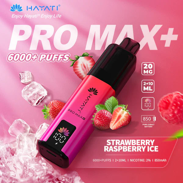 Shop Hayati Pro Max Plus 6000 Strawberry Raspberry Ice 20mg prefilled pod kit