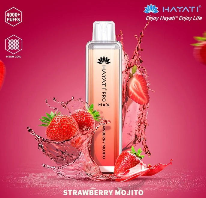 Hayati Pro Max 4000 Puffs Strawberry Mojito Box of 10