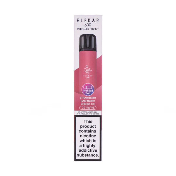 Strawberry Raspberry Cherry Ice Elf Bar 600 Prefilled Pod Kit