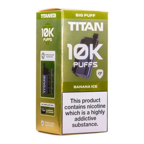 Titan 10K Vape Rechargeable Prefilled Pod Banana Ice