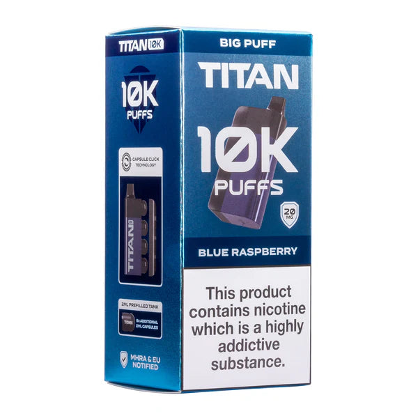 Titan 10K Vape Rechargeable Prefilled Pod Blue Raspberry