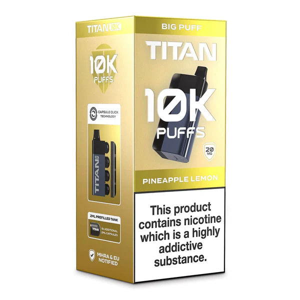 Titan 10K Vape Rechargeable Prefilled Pod Pineapple Lemon
