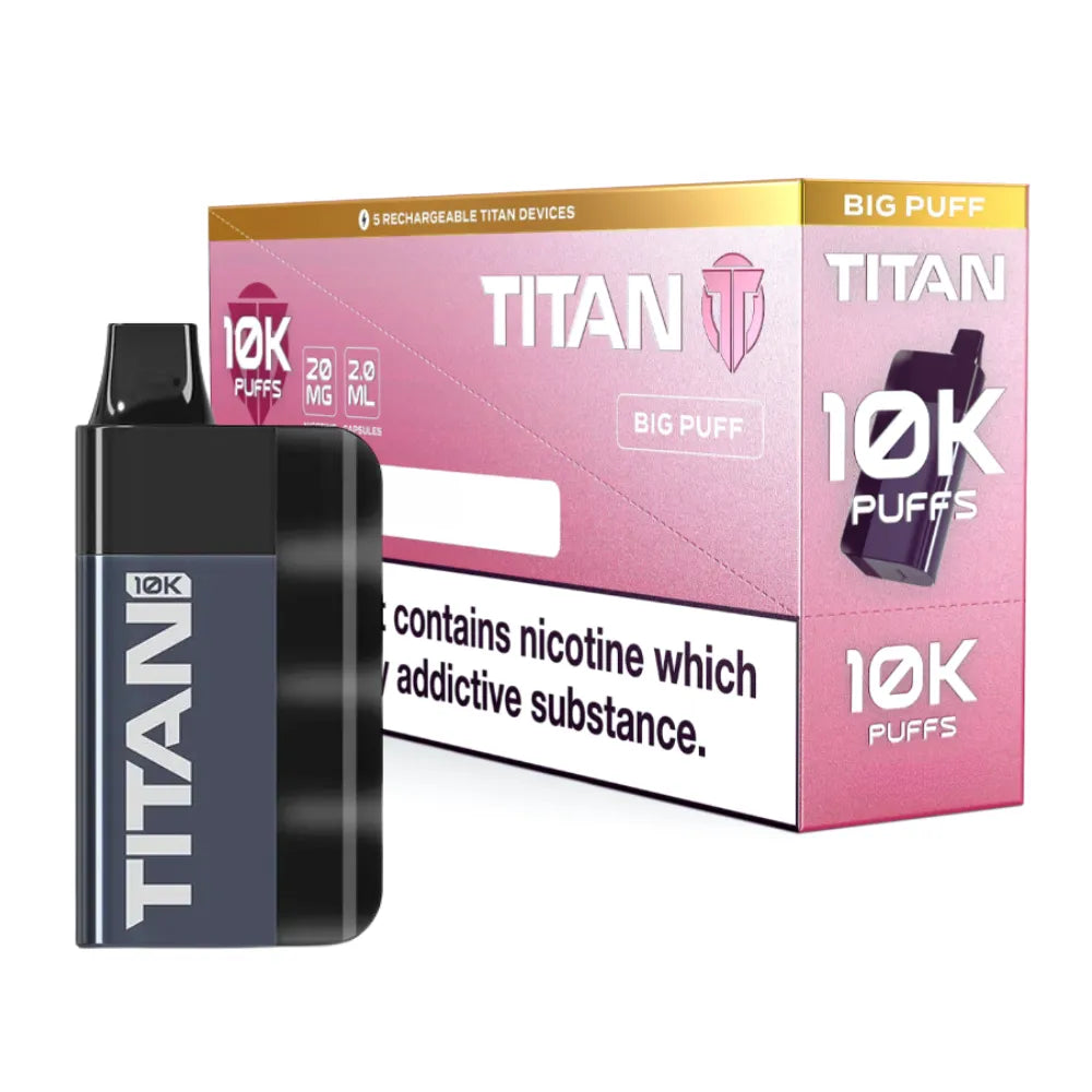 Titan 10K Box of 5 Rechargeable Prefilled Vape Sour Chew