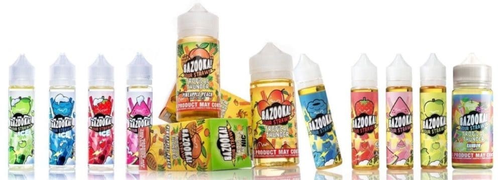 Bazooka e Liquid Sour Straws 100ml Vape Juice 0 Mg 3 Mg 6 Mg Made in USA - Vapkituk