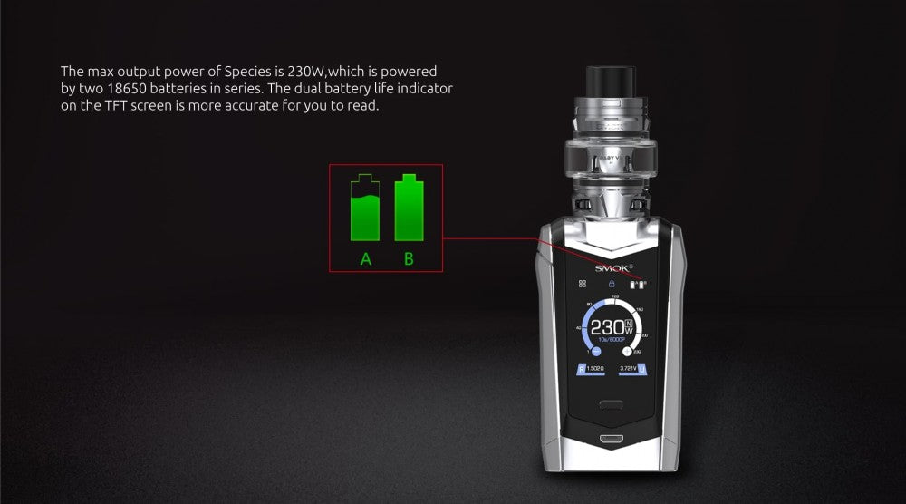 SMOK SPECIES KIT 230W TOUCH SCREEN TFV8 BABY V2 TANK VAPE KIT AUTHENTIC - Vape Store UK | Online Vape Shop | Disposable Vape Store | Ecig UK