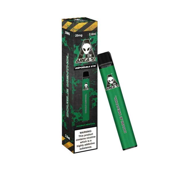 AREA 51 DOUBLE MENTHOL  DISPOSABLE POD DEVICE 600 PUFFS 20MG - Vape Store UK | Online Vape Shop | Disposable Vape Store | Ecig UK