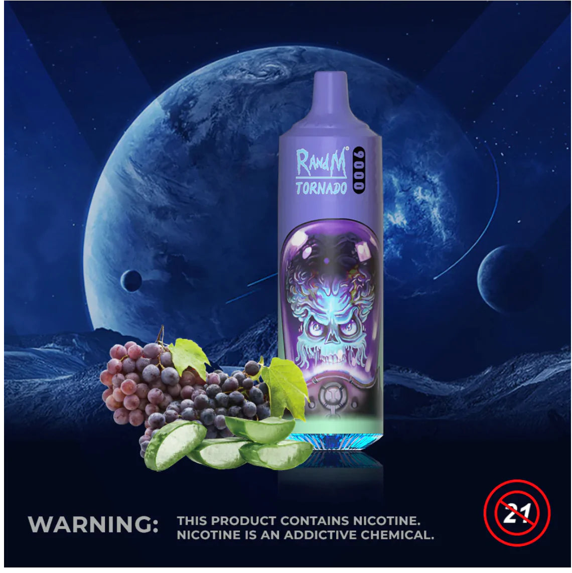 Aloe Grape RandM Tornado Vape 9000 Disposable